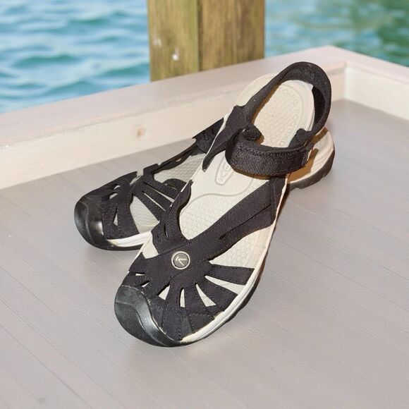 Keen 'Rose' Black Adjustable Ankle Strap Sport Sandals Size 11 - Picture 1 of 5